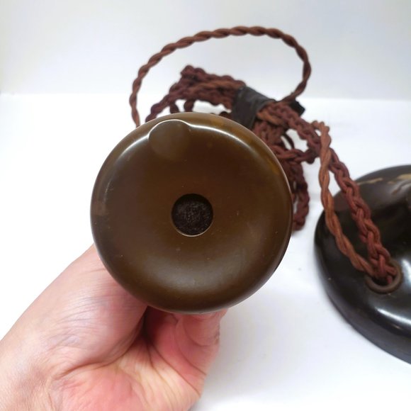 Antique Non Dialing Candlestick Phone Telephone Brass Bakelite PL 234 No 22 - Picture 10 of 16
